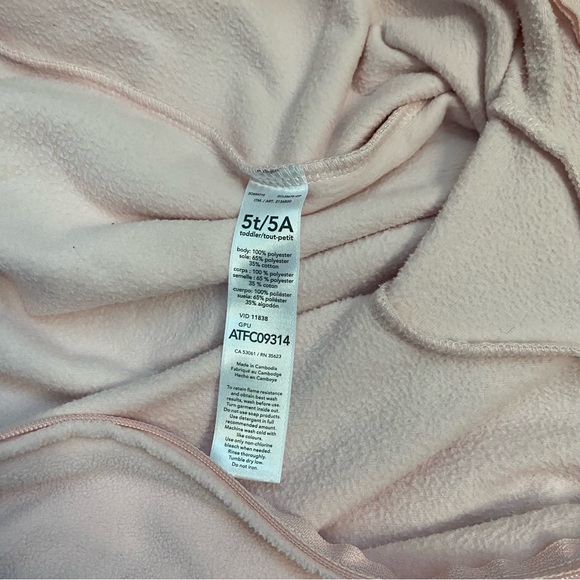 (3 for$19) 1-Piece Pink Cat Fleece Footie Pajamas Carters 5T Kitten - Picture 9 of 9